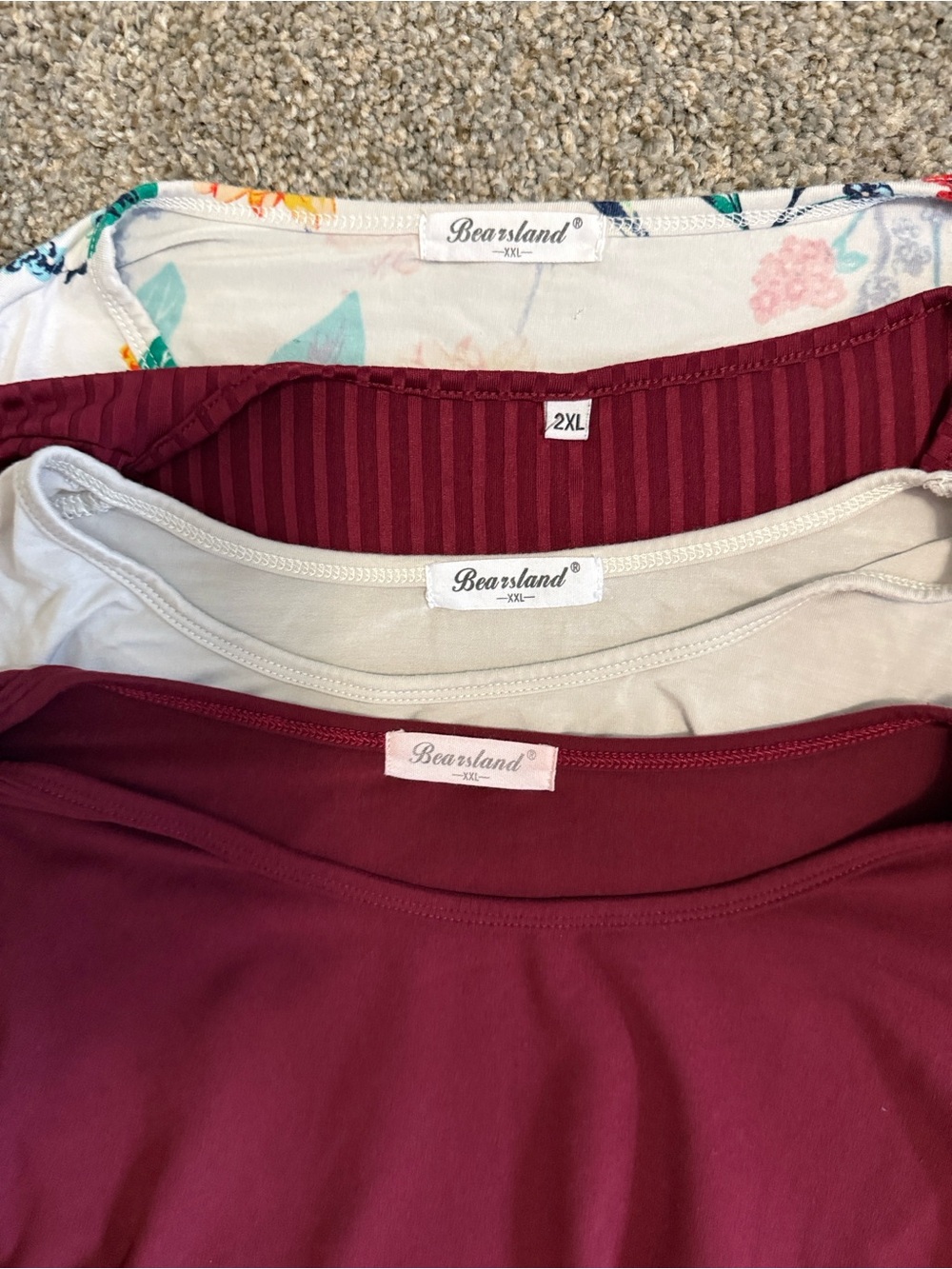 4 pack bundle lot of maternity xxl and 2xl tops 3 short sleeve 1 long sleeve